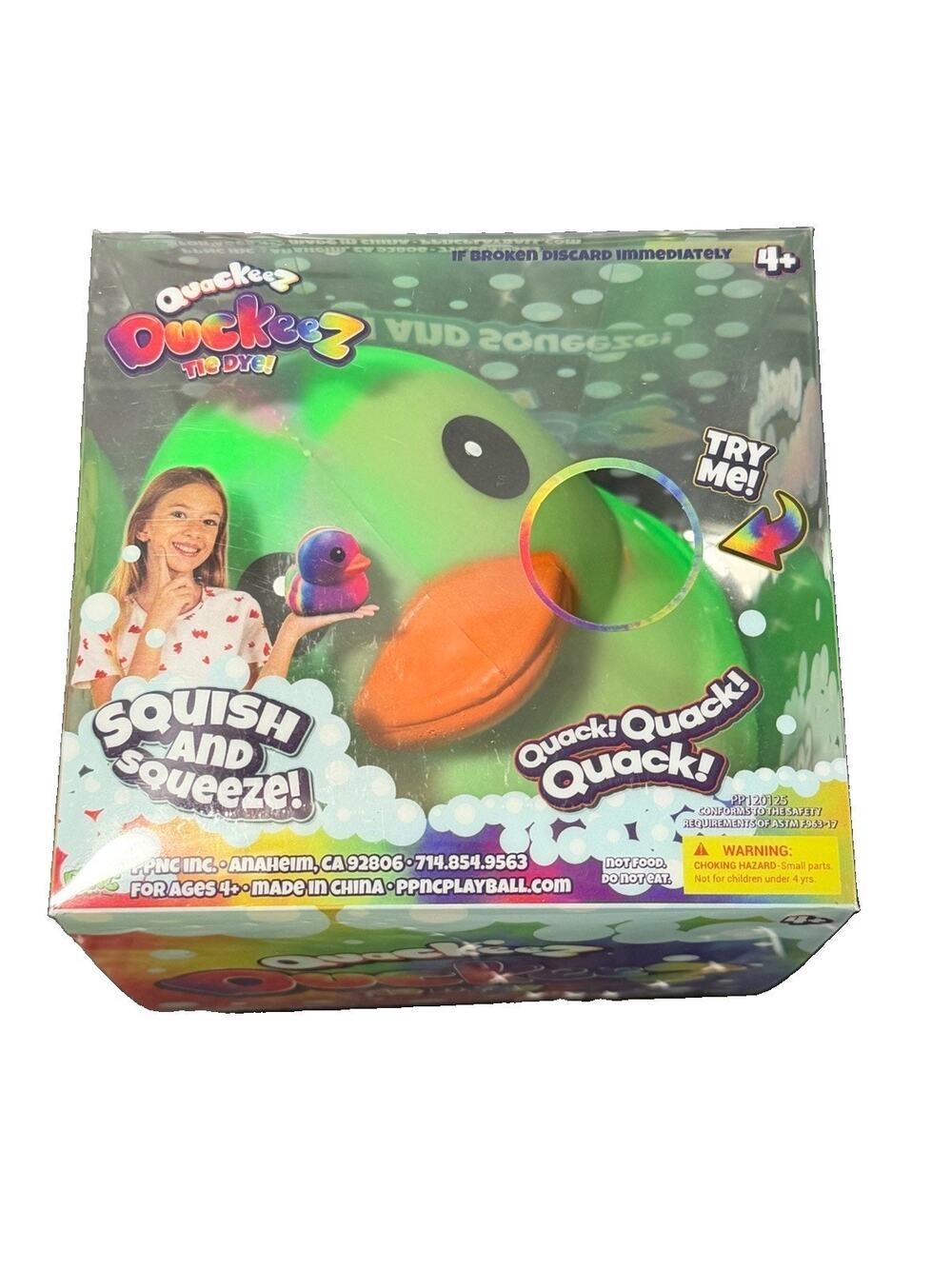 🔥Quackeez Jumbo Squeezy Ducks – Tie Dye Squishy Stress Relief Toy Viral BWT🔥